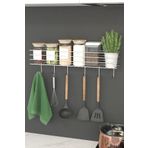Hill Homes Krom Gümüş 55 Cm Askılı Mutfak Rafı Tezgah Üstü Düzenleyici Baharatlık Organizer Raf