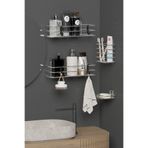 Hill Homes Krom Gümüş Yapışkanlı 4’lü Banyo Seti Duş Rafı, Sabunluk, Diş Fırçalık Metal Organizer