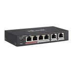 Hılook NS-0106P-35B 5 Port Megabit 4 Port PoE 60W +2 Port Megabit Uplink Long Range 250 mt Yönetilemez Masaüstü Switch