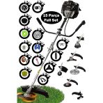 Hilta Power Alman Çelik Piston 15 Parça Setli 20Hp Benzinli Yan Tip Çim Biçme Makinası Ot Çalı Çim Biçme Tırpanı