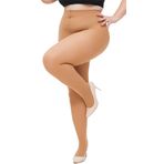 Hiltzo Kadın taytı, büyük bedenler, opak, büyük beden, büyük beden, yüksek belli tayt, elastik ve rahat, ten rengi, 3XL Plus