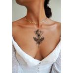 Hilvera Tribal Baykuş Göğüs Geçici Dövme Tattoo