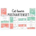 Him & I® Kartpostal Seti Cat Lovers - 10 farklı kedi kartpostal sözlü ve alıntılarla - komik ve komik - hayvan severler için hediye fikri - kedi motifli yaratıcı sözlü kartlar - illüstrasyon