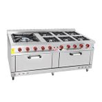 Himaksan 200x100 Cm 7+2 Tüplü 7 Li Fırınlı Ocak-kuzine Gri