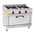 Himaksan Endüstriyel 100x60 cm 2+1 Lpg Tüplü 2'li Kuzine Ocak
