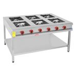 Himaksan Endüstriyel 150x100 cm Lpg Tüplü Taban Raflı 6 Gözlü Ocak