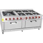 Himaksan Endüstriyel 200x100 cm 7+2 Lpg Tüplü 7'li Kuzine Ocak