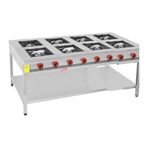 Himaksan Endüstriyel 200x100 cm Doğalgazlı Taban Raflı 8 Gözlü Ocak