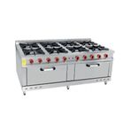 Himaksan HMK-KZG 2010 Gazlı ve Lpg 200X100X85 8'li Kuzine 8 Ocak 2 Fırın