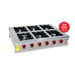 Himaksan HMK-SOG 1280 6'lı Set Üstü Profesyonel Gazlı ve Lpg 120x80x25 Ocak