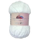 Himalaya 100 g kadife yunus yünü, 40 renk seçeneği, şönil örgü ipliği, yumuşak iplik, parlak aksesuar, kıyafet, battaniye (90001 kar beyazı)