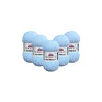 Himalaya Dolphin Baby Kadife Ip 5'li Paket - 80306 Bebe Mavi - 100 Gr. 120 Mt.