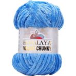Himalaya Velvet Chunky Kadife Ip Mavi - Renkli