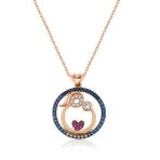 Himarry 925 Ayar Gumus Rose Anne ve Bebek Sevgisi Kadın Kolye