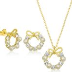 Himarry 925 Ayar İnci Kurdele Kadın Gümüş Set