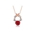 Himarry 925 Ayar Rose Kırmızı Gül Gümüş Kolye