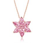Himarry 925 Ayar Rose Pembe Lotus Çiçeği Gümüş Kolye