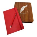 Himarry Ahşap Kutulu Defter Kalem Dekoratif Hediyelik Eşya