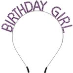Himarry Mor Renk Kristal Tasli Parlak Birthday Girl Yazili Tac 16X17 Cm