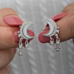 Himarry Sallantılı Ay Yıldız Kadın Gümüş Küpe