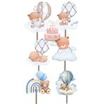 Himi Pasta Süsleri Uçan Balonlu Ayıcık Doğum Günü Pasta Süsleri Kız Erkek Çocuk Maket Pasta Kürdanı Cupcake Kürdan Süsü