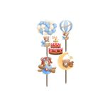 Himi Pasta Süsleri Uçan Balonlu Ayıcıklar Erkek Çocuk Pasta Kürdanı Pasta Süsleri Cupcake Süsleri Kağıt Pasta Süsleri