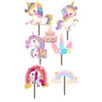 Himi Pasta Süsleri Unicorn Doğum Günü Pasta Süsleri Kız Erkek Çocuk Maket Pasta Kürdanı Cupcake Kürdan Süsü