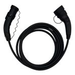 Hims 11kW Tip 2 Premium Elektrikli Araç Şarj Kablosu 5 Metre - Siyah, IP54 Suya Dayanıklı, Tüm Elektrikli Araçlarla Uyumlu