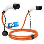 Hims 22kW (32A) Tip 2 Premium Elektrikli Araç Şarj Kablosu 10 Metre - Turuncu, IP54 Suya Dayanıklı, Tüm Elektrikli Araçlarla Uyumlu