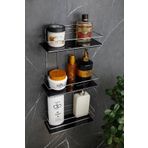 HIMYHOME Kristal Raflı Ekonomik Krom Banyo Ve Kozmetik Düzenleyici - Üçlü Banyo Rafı Şampuanlık