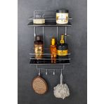 HIMYHOME Kristal Raflı Ekonomik Krom Yapışkanlı Banyo Düzenleyici Ikili Tel Şampuanlık Duş Rafı