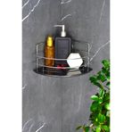 HIMYHOME Kristal Raflı Krom Tel Köşe Şampuanlık Yapışkanlı Banyo Köşeliği Duş Rafı