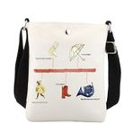 Himym Crossbody Çanta Tv Şovu İlham Hediye Himym Tv Serisi Mal Mavi Fransız Korna Sarı Şemsiye Hediye Sling Çanta, Beyaz
