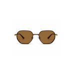 Hinero Kahverengi Metal Çerçeveli Kahverengi Camlı Geometrik Unisex Vintage Retro Güneş Gözlüğü