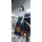 Hint Etnik Kadın Patchwork Desenli Anvelop Etek (95 Cm) - Standart - Karışık