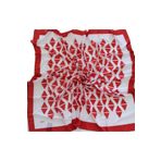 Hint İpek 140x140 Geometrik Desenli Pamuklu Şal Eşarp Kırmızı