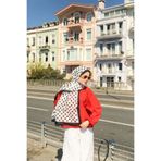 Hint İpek Lara Puantiye Desenli Şal Beyaz-Siyah