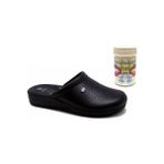 Hintohu Gzr Unisex 4 Nokta Sabo Terlik Hastane Aşçı Iş TERLIĞI+50ML Topukçatlağı ve Nasır Giderici - Siyah