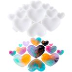 HINZIC Sevgililer Kalp Silikon Kalıp 7 Boyutları Beyaz Reçine Epoksi Kalıp DIY Charm Craft Küpe Kolye Anahtarlık Telefon Kılıfları Takı Yapımı