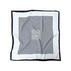 Hioyiwse Başörtüsü kadınlar için saç Bandana 35 inç büyük kare saten şal uyku boyun ipek saten saç atkılar hafif, Siyah Çizgili F2-beyaz (35 * 35"), 35