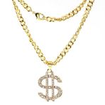 Hip Hop Rap Thug Life Gangster Sarı Dolar Kolye Zinciri