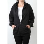 Hipatu 2 Ip Sardonlu Fermuarli Kapsonlu Oversize Sweatshirt Ceket