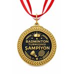 HiperAD Reklam BADMİNTON TURNUVASI ŞAMPİYON MADALYASI Metal | Ödül Madalyası BİRİNCİLİK Yarışma Okul Spor Tören BADMİNTON