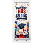 HiperAD Reklam Mezuniyetimize Hoş Geldiniz Roll Up Banner 85x200 cm | Mezuniyet Töreni Karşılama Brandası | Okul Üniversite Etkinlik Afişi