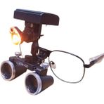 Hiperlupa LT665 Siyah Ince Çerçeve 2.5x Küçük Loupe Gözlük 5W LED Işıklı Büyüteç Gözlük - Siyah - Açık - Gri