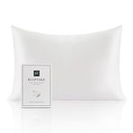 Hipoalerjenik Doğal İpek 22 Momme%100 İpek 600 İplik Yastık Kılıfı Gizli Fermuarlı (50X75cm, white)
