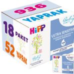 Hipp Baby Sanft Ultra Sensitive Yenidoğan 18x52'li Islak Havlu Mendil