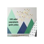 HippoDeco 100lü Gold/Silver Ayna Pleksi Yıldız Seti Kendinden Yapışkanlı Süs Çocuk Odası Duvar Dekorasyonu