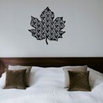 Hippodeco Siyah Otantik Çınar Yaprağı Duvar Dekoru, Ahşap Sanat Duvar Süsü, Ofis Dekoru, Yatak Odası Duvar Süsü - 20x20