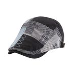 HIQIU Sürgülü bere, erkek, düz şapka, baret şapka, erkek kırkyama şapkası, Gatsby Newsboy kepi, golfçü şapkası, siyah (Schwarz a), M-L